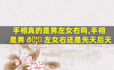 手相真的是男左女右吗,手相是男 🦁 左女右还是先天后天